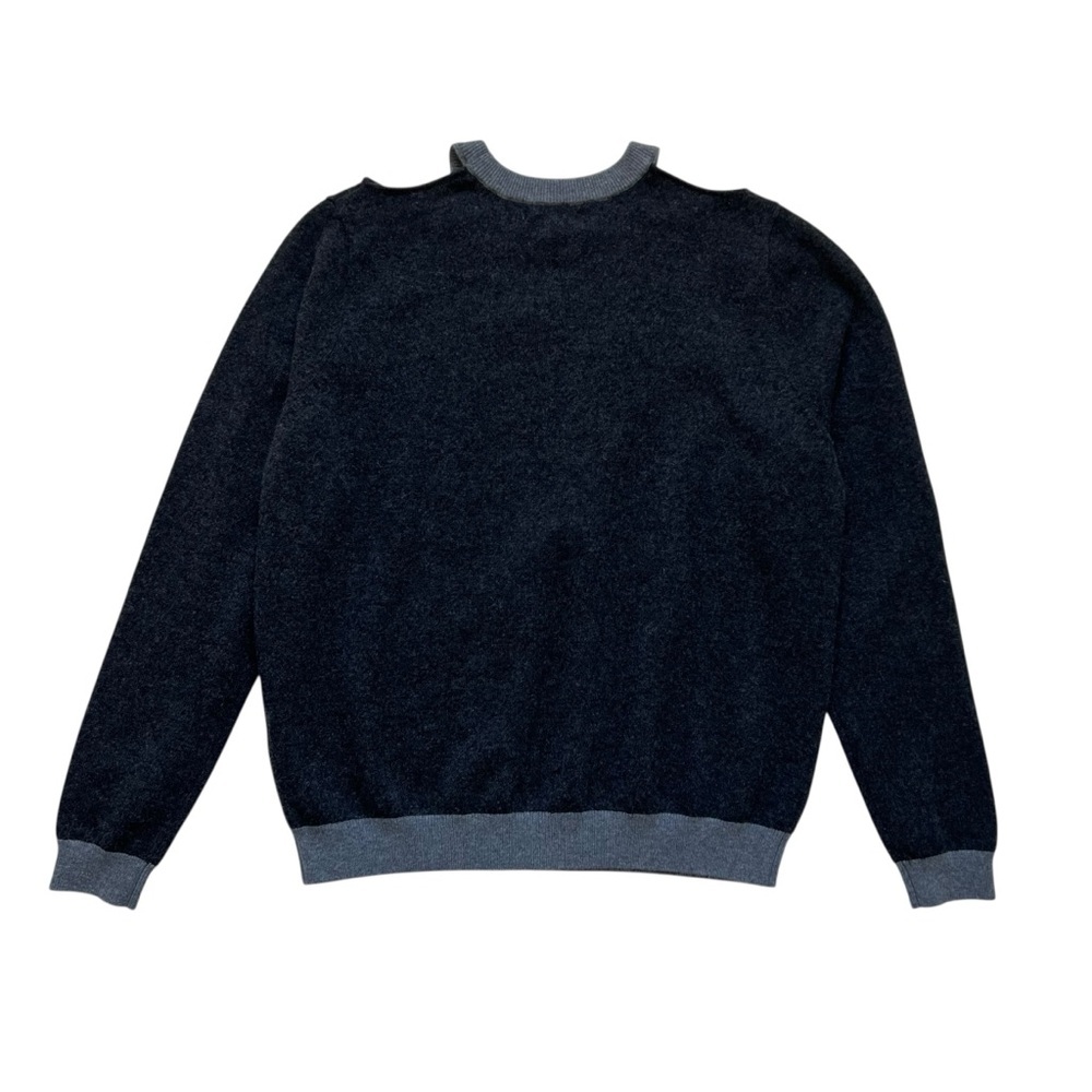 NWT One Grey Day Colorblock Cut Out 100% Cashmere Sweater in Gray Size S - Picture 2 of 11